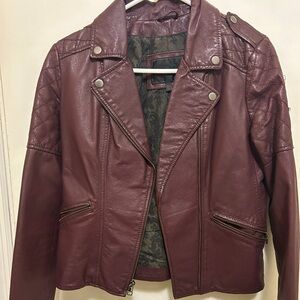 Dark purple/plum/eggplant leather jacket purchased from Anthropologie. XS/S